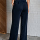 Resort Travel Wide Leg Crop Pant in  Navy Athleisure   