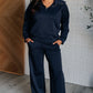 Resort Travel Wide Leg Crop Pant in  Navy Athleisure   