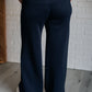 Resort Travel Wide Leg Crop Pant in  Navy Athleisure   