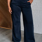 Resort Travel Wide Leg Crop Pant in  Navy Athleisure   