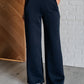 Resort Travel Wide Leg Crop Pant in  Navy Athleisure   