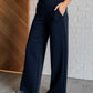 Resort Travel Wide Leg Crop Pant in  Navy Athleisure   