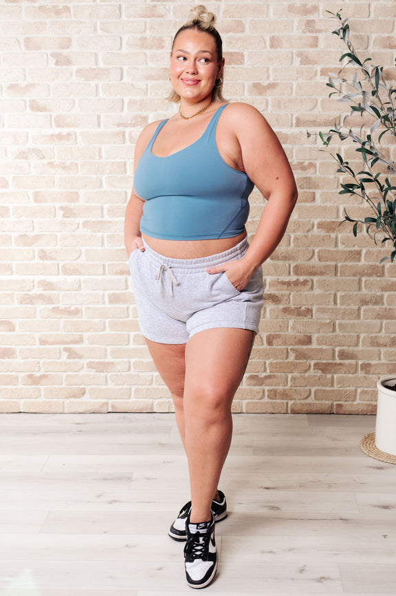 Rhythm and Rhyme Tank in Dusty Blue Athleisure   