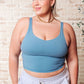 Rhythm and Rhyme Tank in Dusty Blue Athleisure   