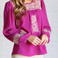 Rodeo Queen Embroidered Blouse Tops   