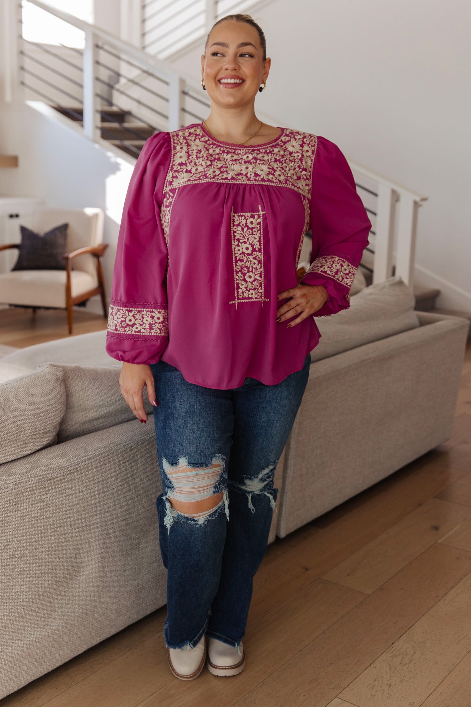 Rodeo Queen Embroidered Blouse Tops   