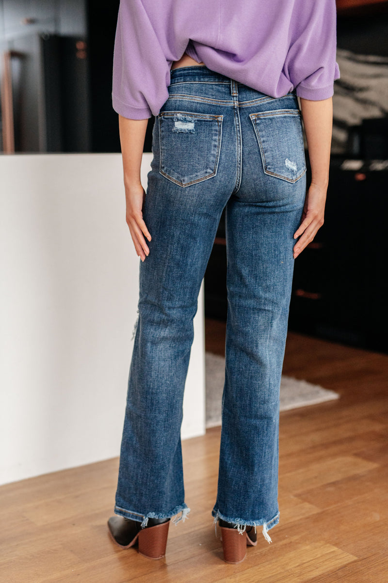 Judy Blue- Rose High Rise 90's Straight Womens Straight Leg Jeans   