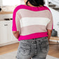 Rows Of Rose Short Sleeve Knit Top Womens Tops   