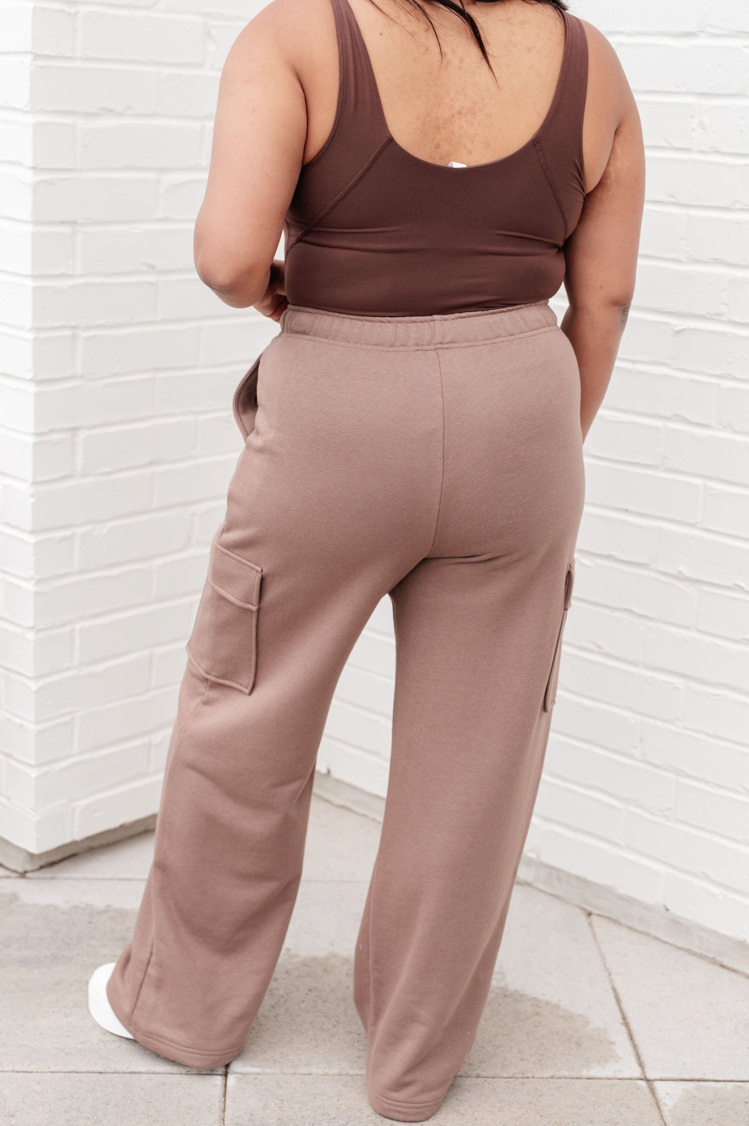 Run, Don't Walk Cargo Sweatpants in Smokey Brown Womens Athleisure   