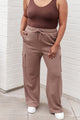 Run, Don't Walk Cargo Sweatpants in Smokey Brown Womens Athleisure   