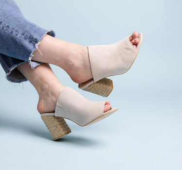 Helena Heeled Sandal in Ice Suede