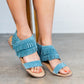 Fringe Star Sandal in Teal Shoes   