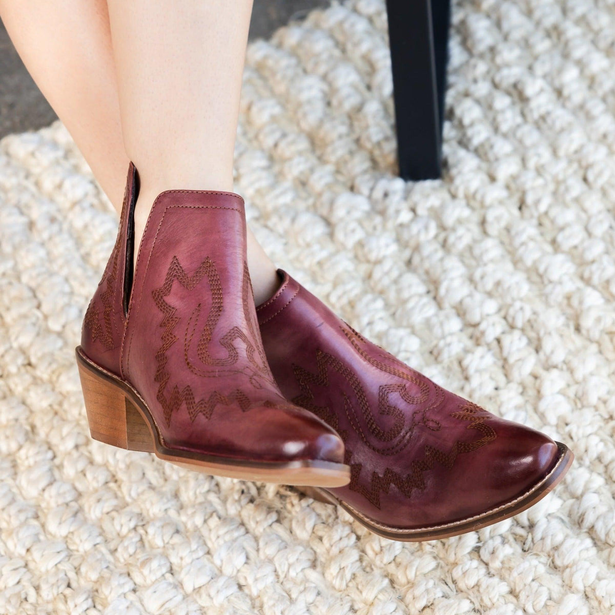 Kickin' Booties in Burgundy - Three Mad Hatters Mercantile 