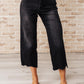 Ryan High Rise Button Fly Wide Leg Crop Jeans Womens Cropped Jeans   