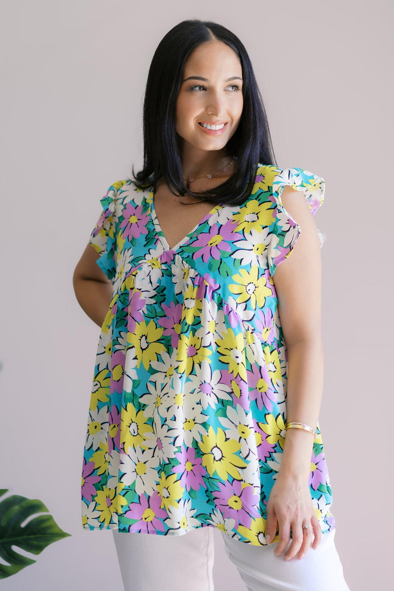 Petal Party Flutter Sleeve - Three Mad Hatters Mercantile 