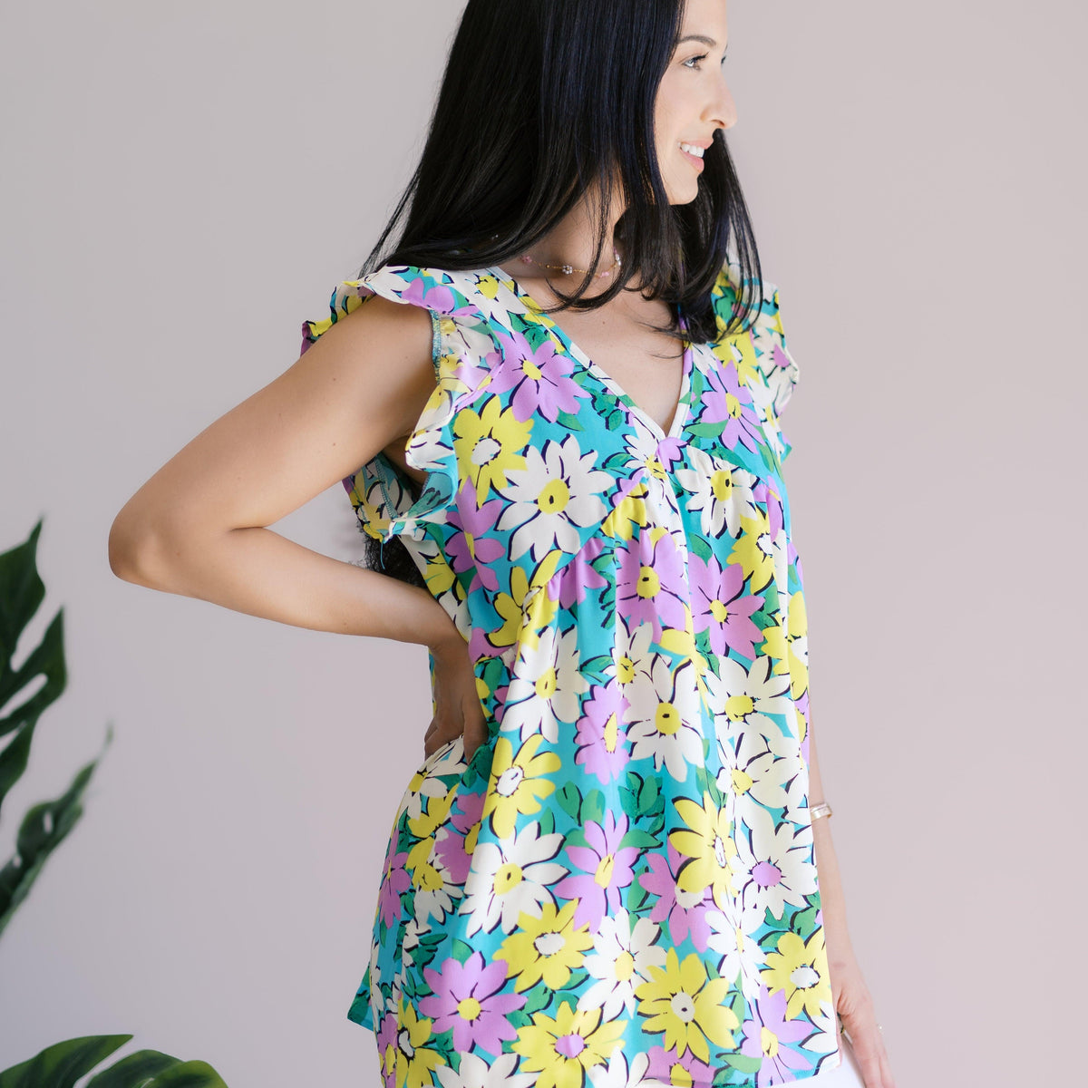 Petal Party Flutter Sleeve - Three Mad Hatters Mercantile 