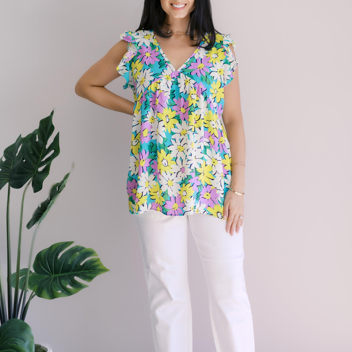 Petal Party Flutter Sleeve - Three Mad Hatters Mercantile 