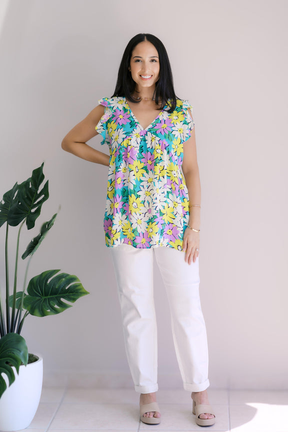 Petal Party Flutter Sleeve - Three Mad Hatters Mercantile 