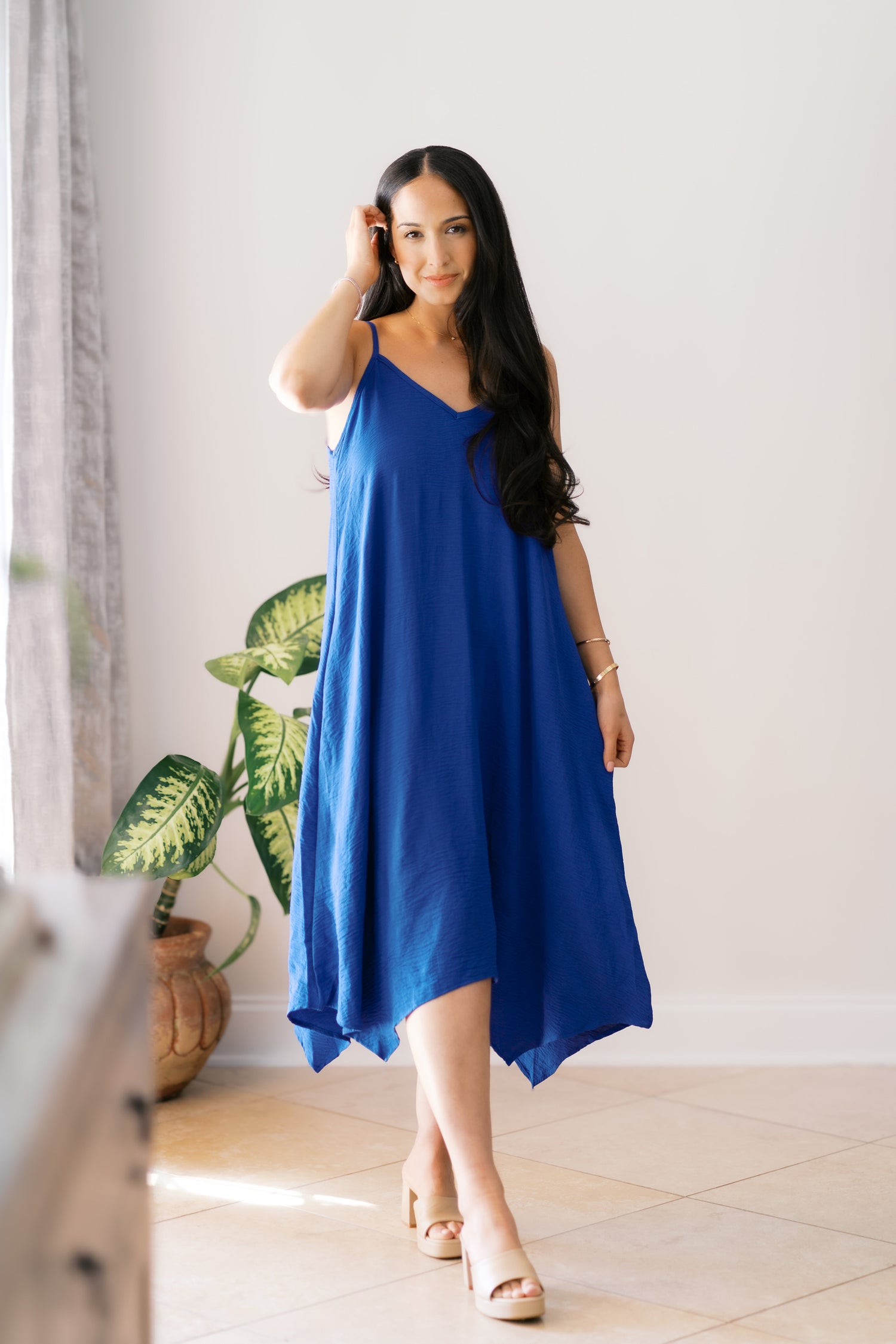 Blue Skies Dress Womens Midi Dress