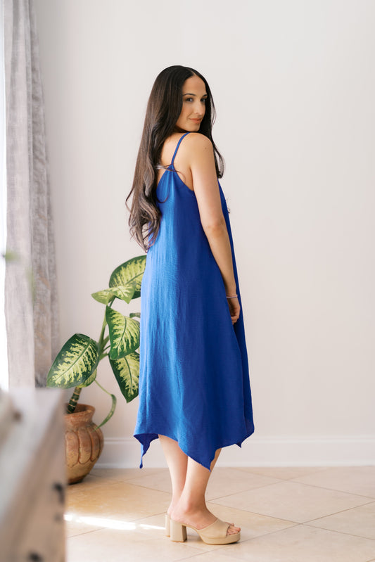 Blue Skies Dress Womens Midi Dress
