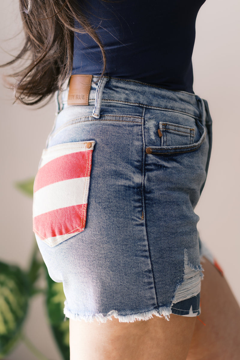Stars & Stripes Judy Blue Shorts Womens Denim Shorts