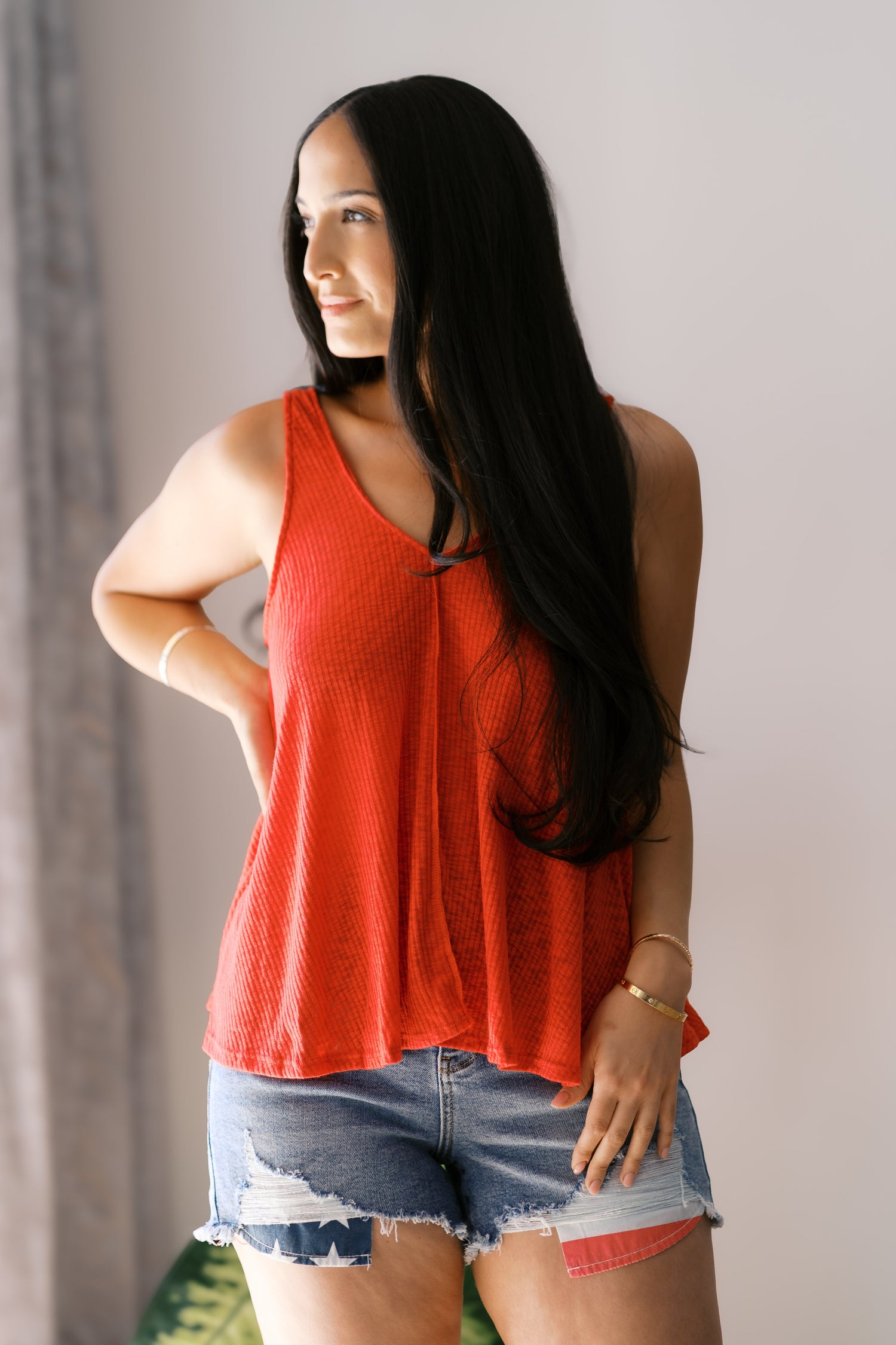 Firecracker Sleeveless Top Womens Sleeveless Top