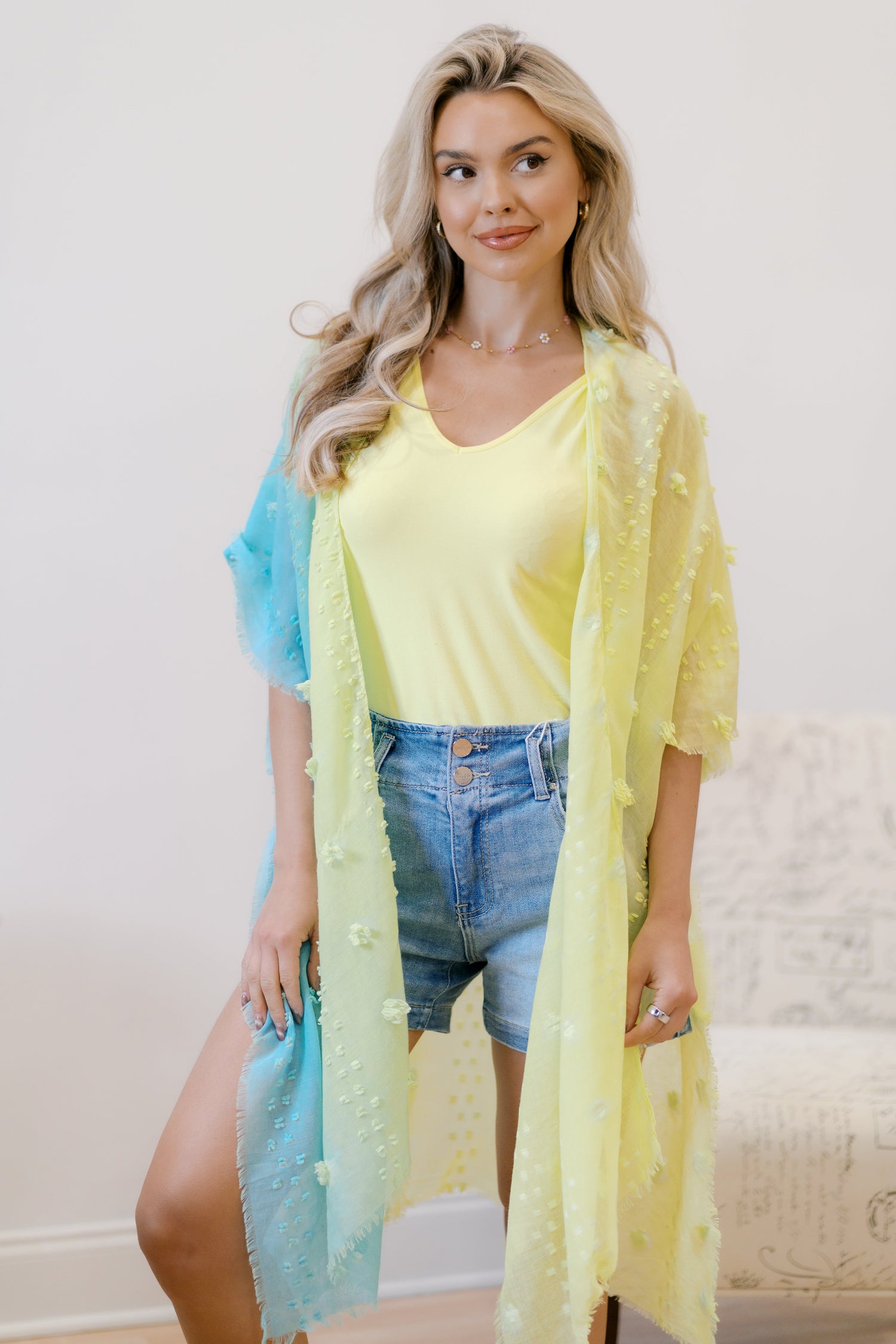Lemonade Breeze Kimono Womens Kimono
