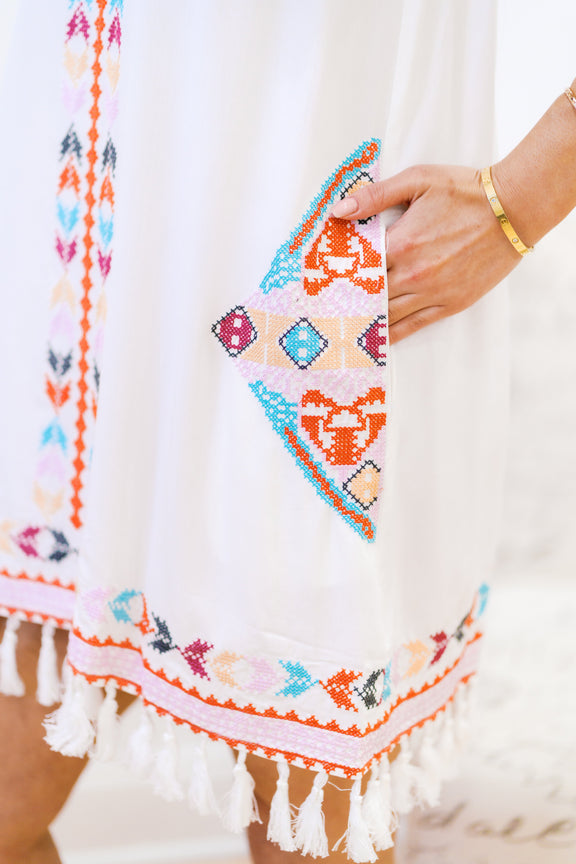 Embroidered Perfection - Dress Womens Mini Dress