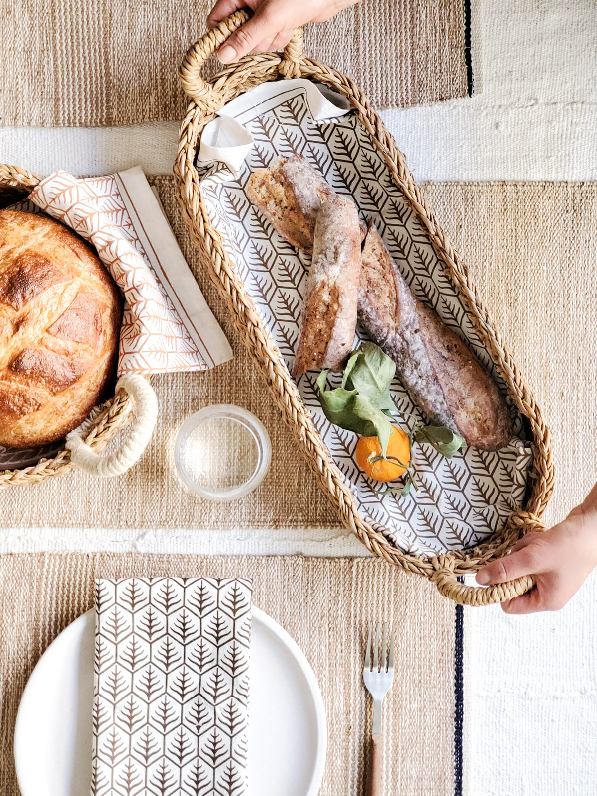 Savar Bread Basket with Natural Handle Basket with Handle   