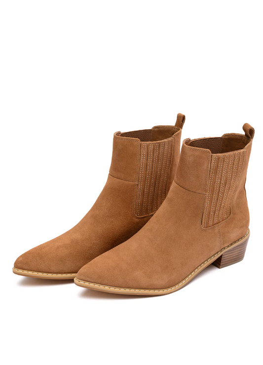 Leonor Suede Ankle Boot in Tan Shoes