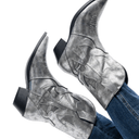 Jersey Metallic Boot in Silver