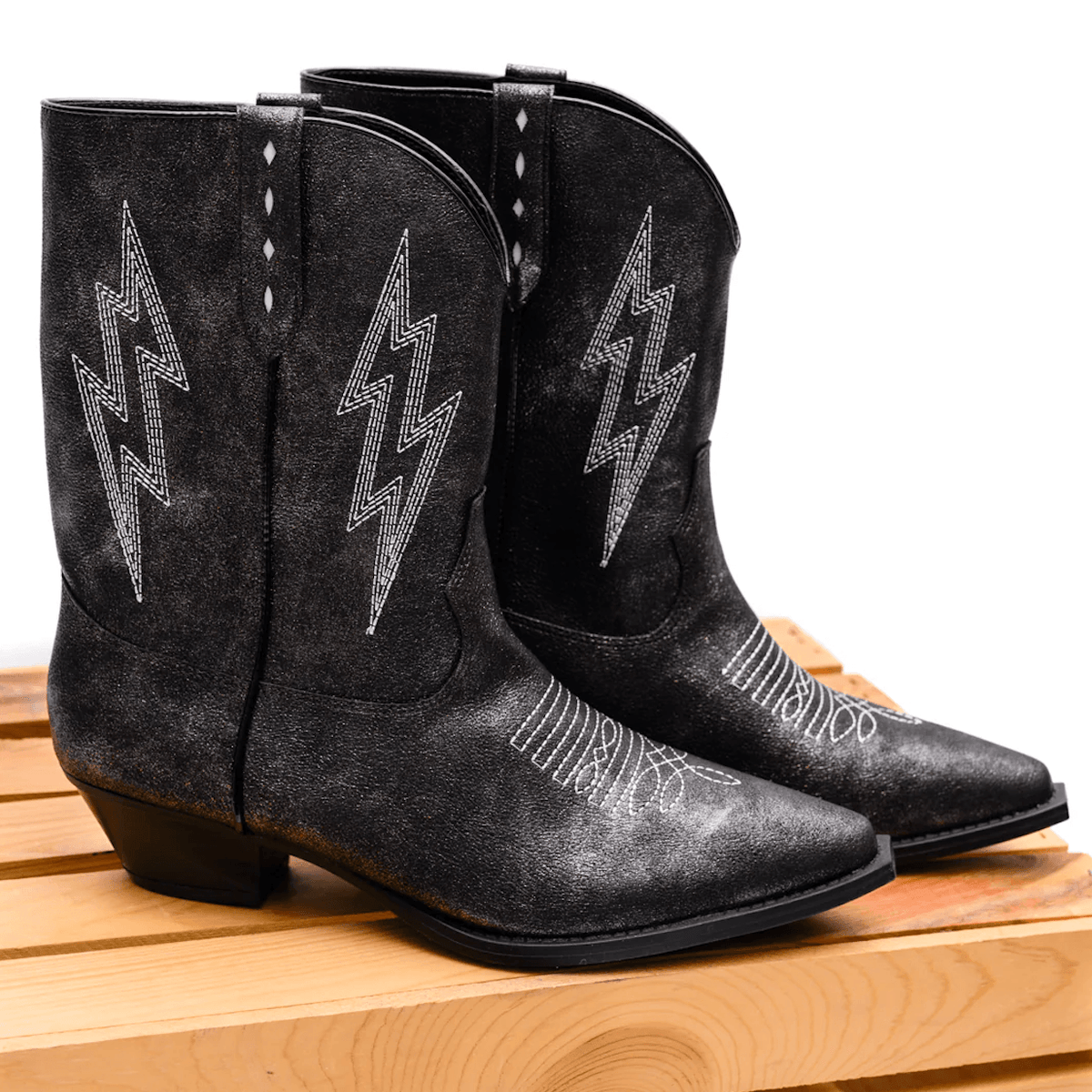 The Bowie Boot in Metallic Black - Three Mad Hatters Mercantile 