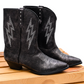 The Bowie Boot in Metallic Black Shoes