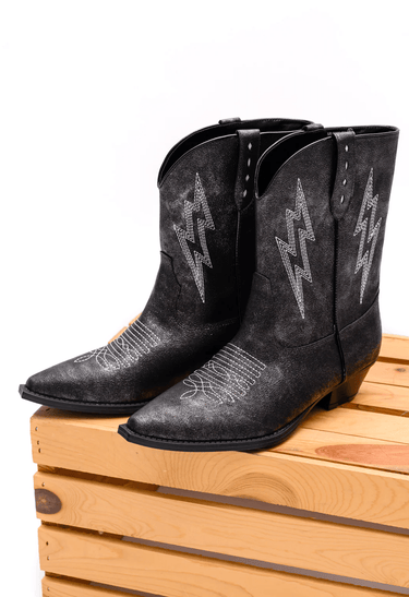 The Bowie Boot in Metallic Black