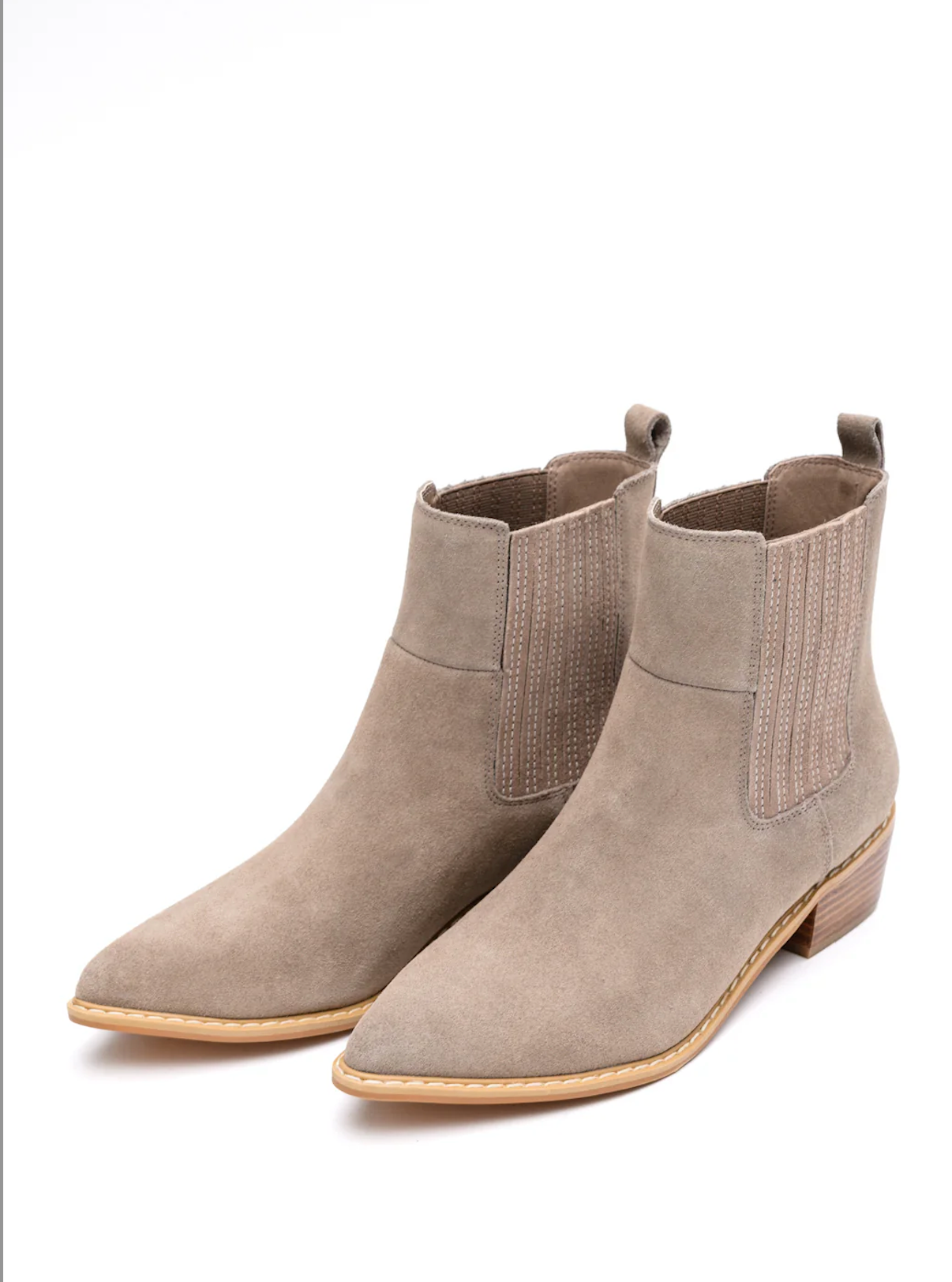 Leonor Suede Ankle Boot in Taupe Shoes