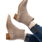 Leonor Suede Ankle Boot in Taupe - Three Mad Hatters Mercantile 