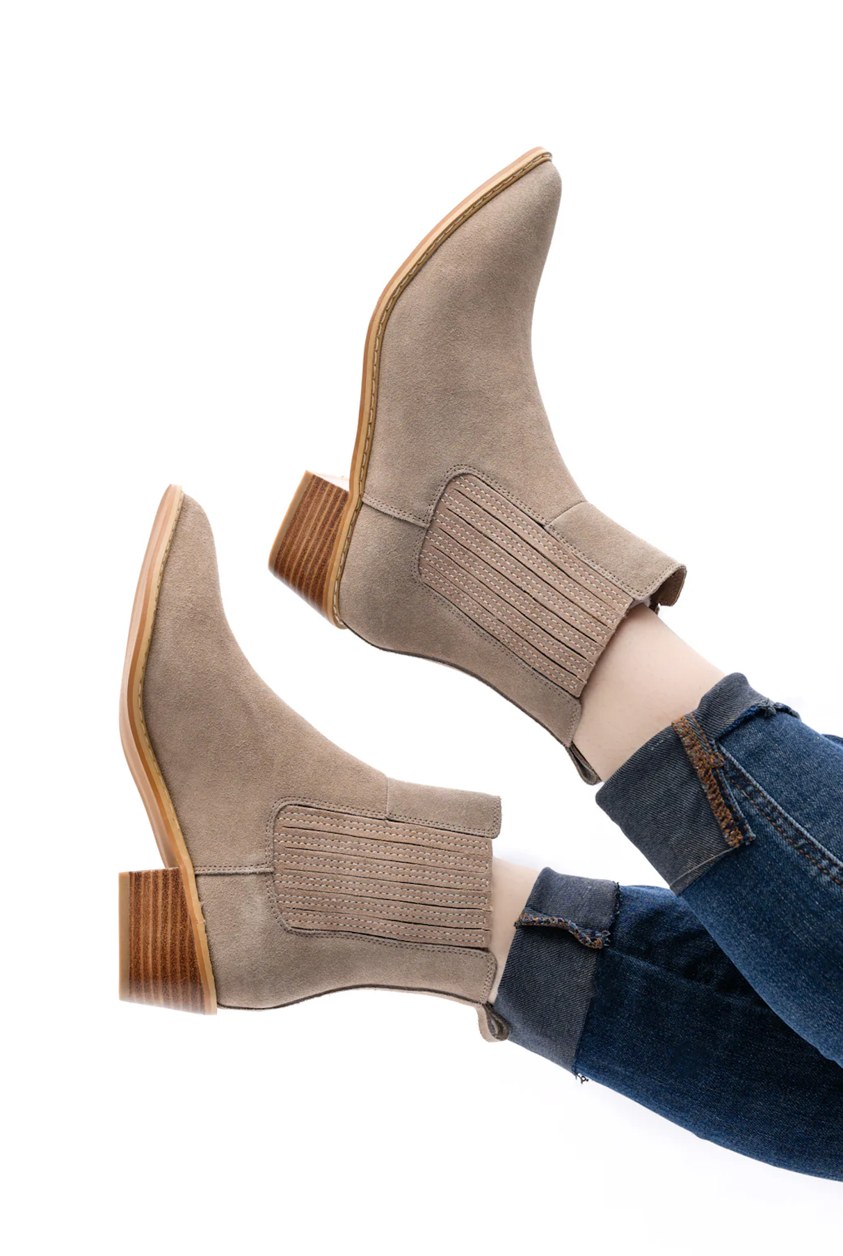 Leonor Suede Ankle Boot in Taupe Shoes