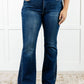 Shannon Mid Rise Rhinestone Detail Flare Jeans Womens