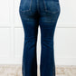 Shannon Mid Rise Rhinestone Detail Flare Jeans Womens