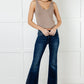 Shannon Mid Rise Rhinestone Detail Flare Jeans Womens