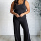 Shavasana Everyday Wide Leg Jumpsuit in Black Jumpsuits & Rompers   