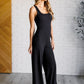 Shavasana Everyday Wide Leg Jumpsuit in Black Jumpsuits & Rompers   