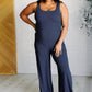 Shavasana Everyday Wide Leg Jumpsuit in Navy Jumpsuits & Rompers   