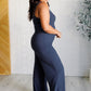 Shavasana Everyday Wide Leg Jumpsuit in Navy Jumpsuits & Rompers   