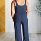 Shavasana Everyday Wide Leg Jumpsuit in Navy Jumpsuits & Rompers   