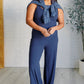 Shavasana Everyday Wide Leg Jumpsuit in Navy Jumpsuits & Rompers   