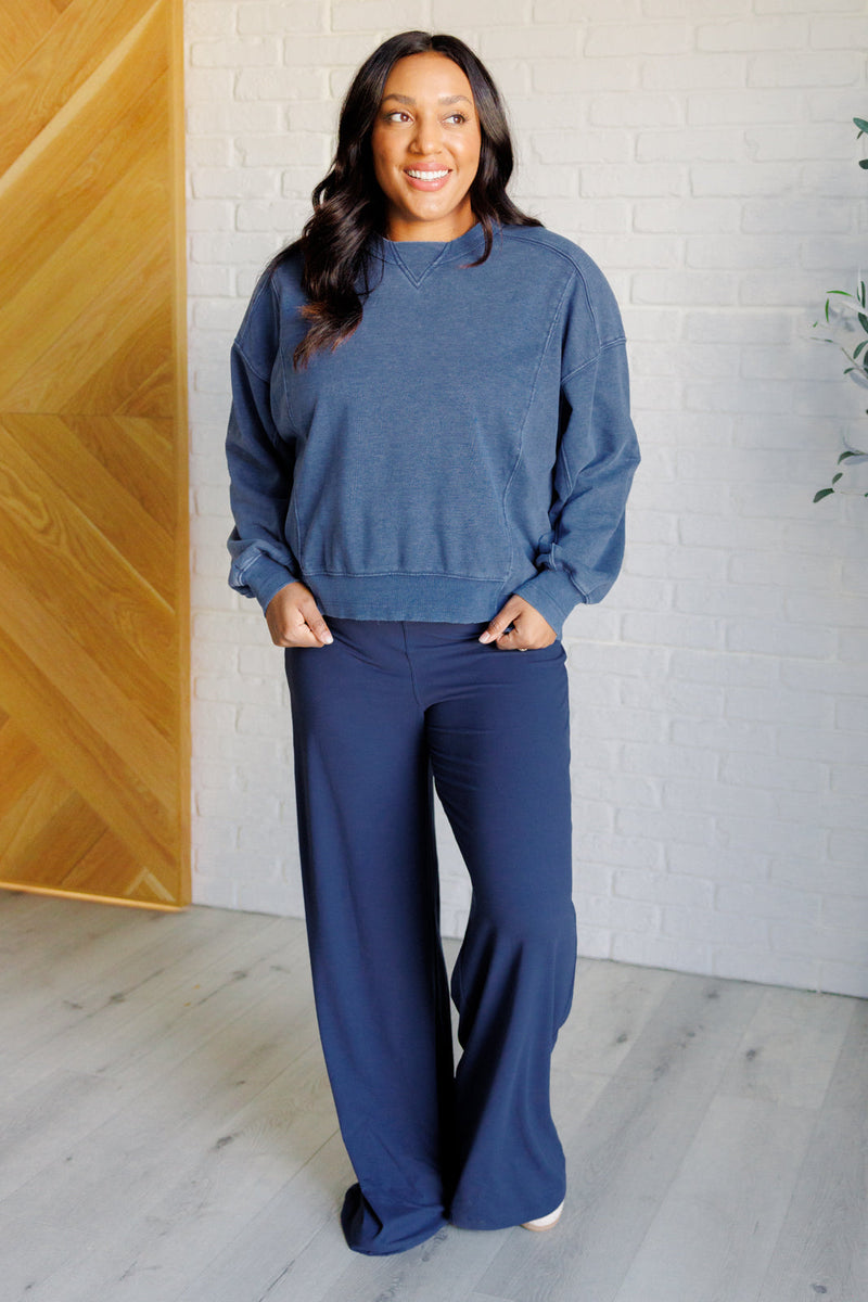 Shavasana Everyday Wide Leg Jumpsuit in Navy Jumpsuits & Rompers   