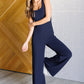 Shavasana Everyday Wide Leg Jumpsuit in Navy Jumpsuits & Rompers   