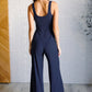 Shavasana Everyday Wide Leg Jumpsuit in Navy Jumpsuits & Rompers   