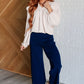 Magic Wide Leg Crop Pants in Navy Bottoms   